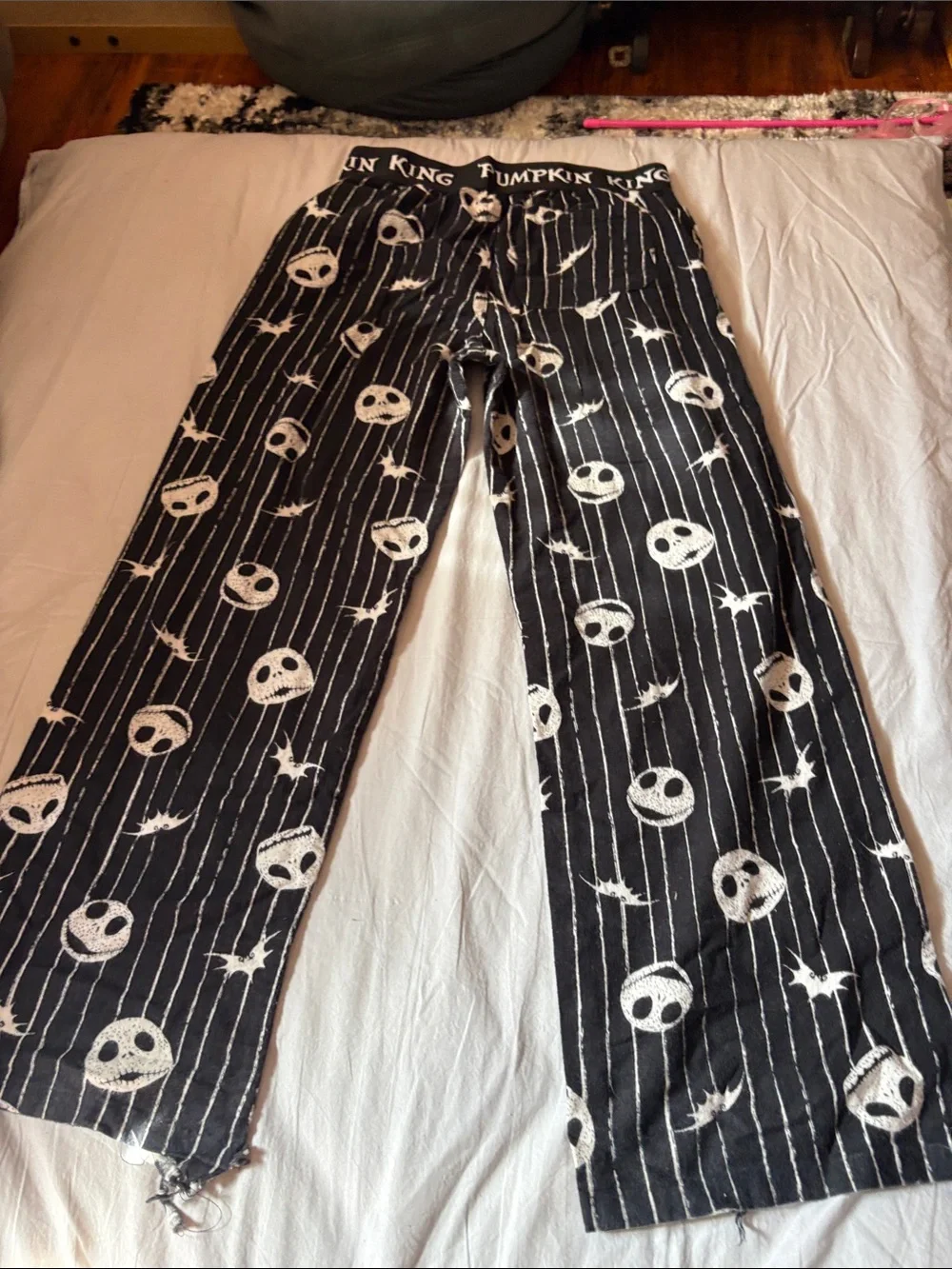 Disney White and Black Pumpkin King Elastic Waistband Shorts
